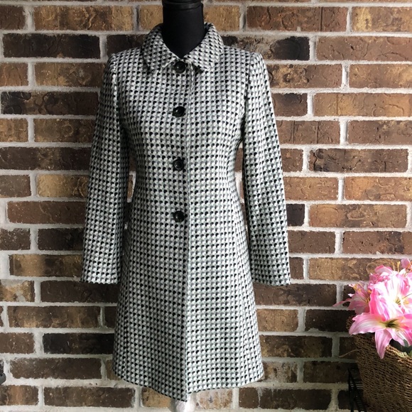 Tahari Arthur S. Levine Checker Wool Coat - Picture 9 of 14
